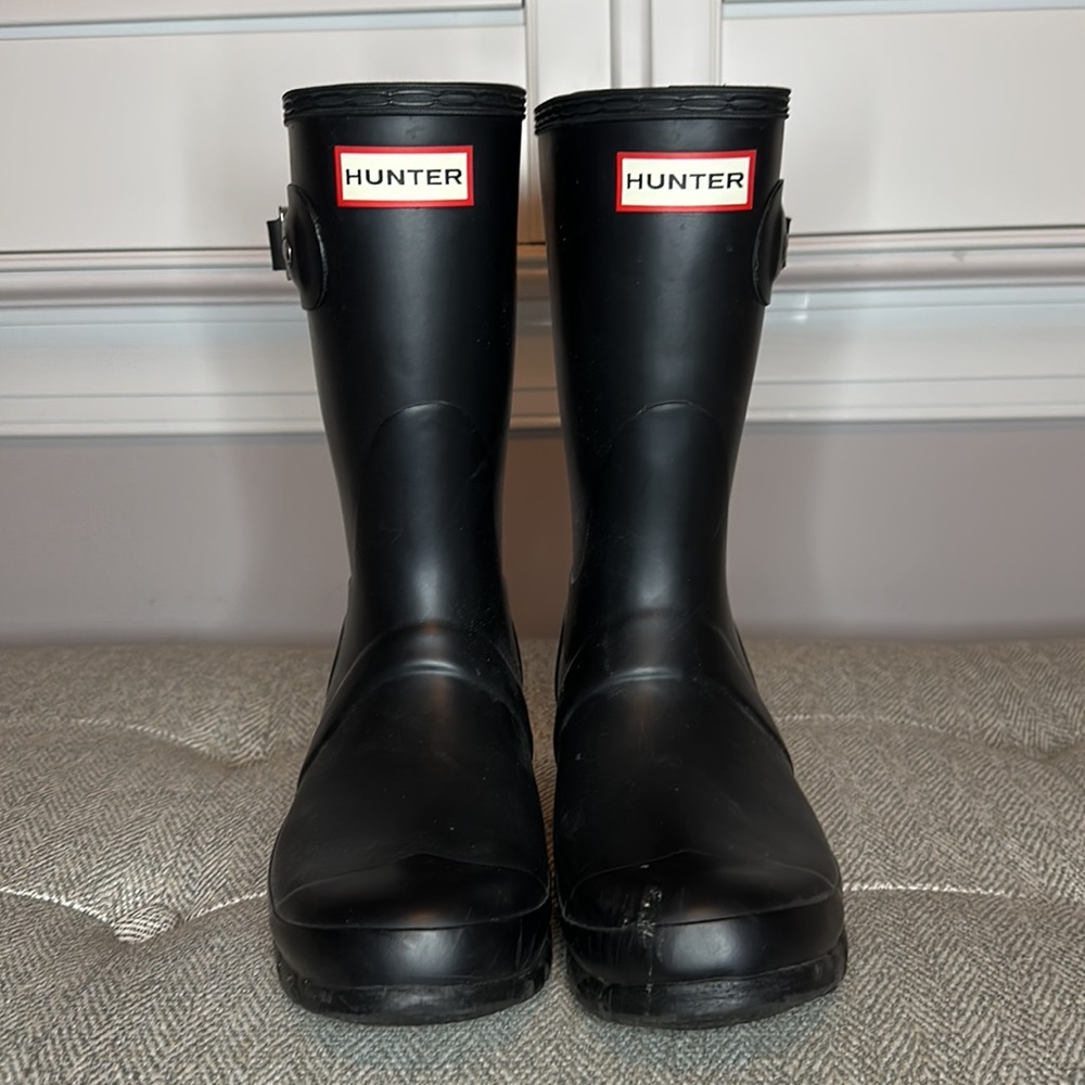 Black Hunter Mid Calf Boots size 7